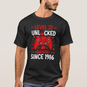37e 'Birthday'-gameniveau 37 'Unlocked Geweldige S T-shirt