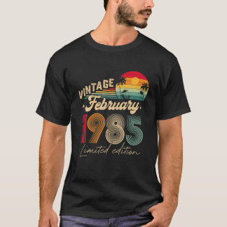 37e Birthday Gift Mannen  februari 1985 37 jaar T-shirt