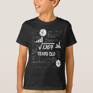37e Birthday Square Root Wiskunde 37 jaar oude dag T-shirt