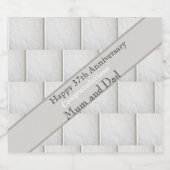 37e bruiloft Jubileum Alabaster, bewerkbaar Sparkling Wijnetiket (Enkel label)