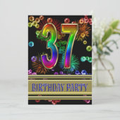 37e fête d'anniversaire Invitation avec bulles (Debout devant)