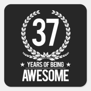 37e verjaardag (37 jaar Geweldige) Vierkante Sticker