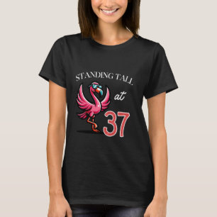 37e verjaardag 37 jaar oude roze vlam t-shirt
