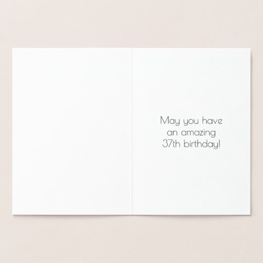 37e verjaardag: Art Deco Geïnspireerde look "37" e Folie Kaarten (Binnen)