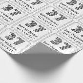 37e verjaardag: Art Deco Geïnspireerde stijl "37" Cadeaupapier (Hoek)