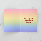 37e verjaardag: Colorful Rainbow # 37, aangepaste  Kaart (Binnen)