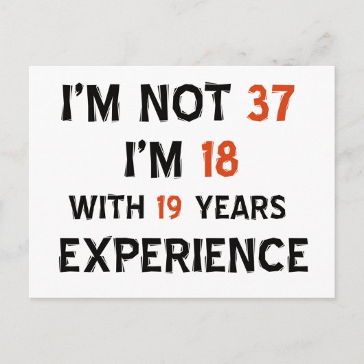 37e verjaardag design briefkaart (Voorkant)