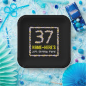 37e verjaardag: Floral Flowers Number, Custom Name Papieren Bordje (Feest)