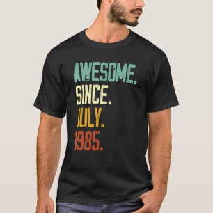37e verjaardag Geweldige sinds juli 1985 37 jaar e T-shirt