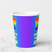 37e verjaardag: kleurrijk, vun regenboogpatroon #  papieren bekers (Links)