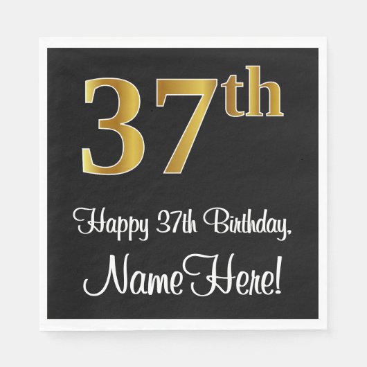 37e verjaardag ~ Luxurieuze Faux Gold-look # Servet (Voorkant)