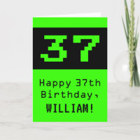 37e verjaardag: Nerdy / Geeky Style "37" en naam