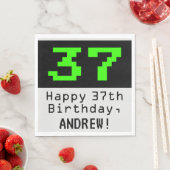 37e verjaardag - Nerdy / Geeky Style "37" & naam Servet (Insitu)