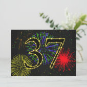 37e verjaardagsfeest uitnodigen kaart (Staand voorkant)