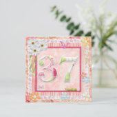 37e verjaardagsfeestje scrapbooking stijl kaart (Staand voorkant)