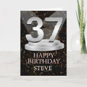 37th Birthday Spotlights Ajouter une carte de nom (Devant)