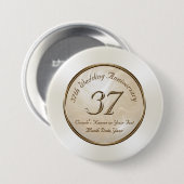 37th Wedding Jubileum Pins, Gepersonaliseerd Ronde Button 7,6 Cm (Voorkant /achterkant)