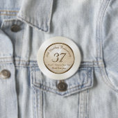 37th Wedding Jubileum Pins, Gepersonaliseerd Ronde Button 7,6 Cm (In situ)
