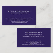 38 Carte de visite moderne de couleur prune (Devant / Derrière)