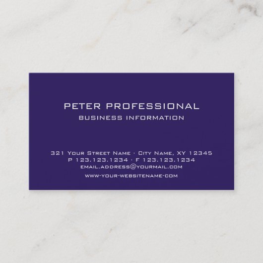 38 Carte de visite moderne de couleur prune (Devant)