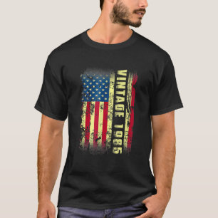 38 jaar oude Vintage 1985 Amerikaanse vlag 38e geb T-shirt