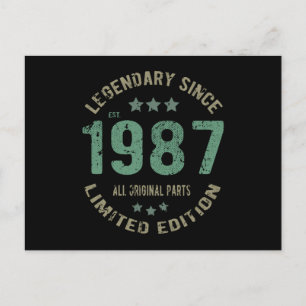 38 Jaar Verjaardag 1987 Legende 38e Verjaardag Cad Briefkaart
