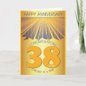 38 Year Sober Anniversary | Golden Ray 12 Step Kaart (Voorkant)