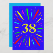38e aanloopexplosie van de verjaardagspartij kaart (Voorkant / Achterkant)