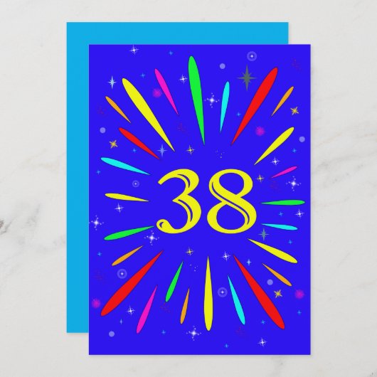 38e anniversaire de fête Invitation Explosion (Devant / Derrière)