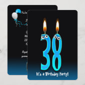 38e anniversaire Invitation de fête (Devant / Derrière)