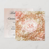 38e anniversaire invitation de fête avec perles (Devant / Derrière)