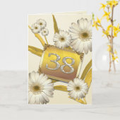 38e carte d'anniversaire avec marguerites. (Fleur jaune)