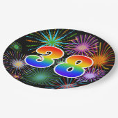 38e Evenement - Leuk, Kleurrijk, Vet, Regenboog 38 Papieren Bordje (Gekanteld)