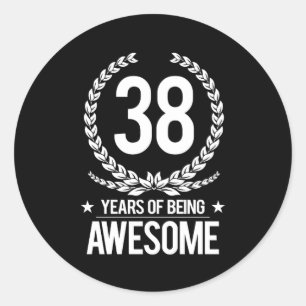 38e verjaardag (38 jaar Geweldige) Ronde Sticker