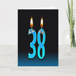 38e verjaardag kaarsen kaart