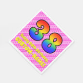 38e verjaardag: Roze strips & harten, regenboognr. Servet (Hoek)