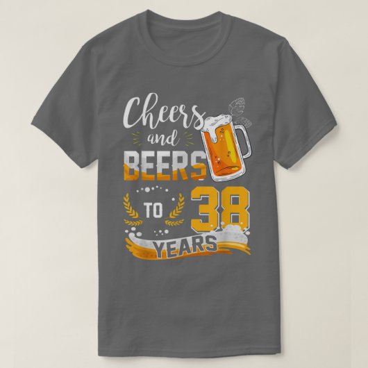 38e verjaardag van de geboorte van kaas en bier to t-shirt (Design voorkant)