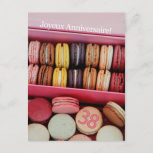 38ste Franse verjaardag Macaron-Joyeux Anniversair Briefkaart