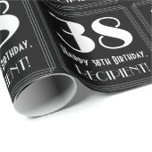 38ste verjaardag - Art Deco geïnspireerd look "38" Cadeaupapier (Rol Hoek)