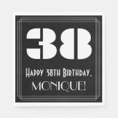 38ste verjaardag: Art Deco Geïnspireerde look "38" Servet (Voorkant)