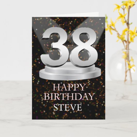 38th Birthday Spotlights Ajouter une carte de nom (Fleur jaune)