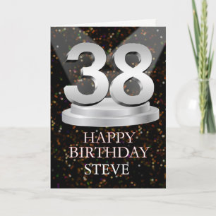 38th Birthday Spotlights Voeg een naam toe Kaart