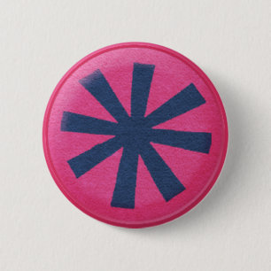 3927 DARK PINK NAVY BLUE ASTERISK GRAPHIC CIRCLE I RONDE BUTTON 5,7 CM