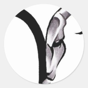 398ED2E311876F65315ABC50C5E40934—ARIES-RAM-tattoo Ronde Sticker