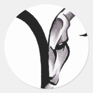 398ED2E311876F65315ABC50C5E40934—ARIES-RAM-tattoo Ronde Sticker