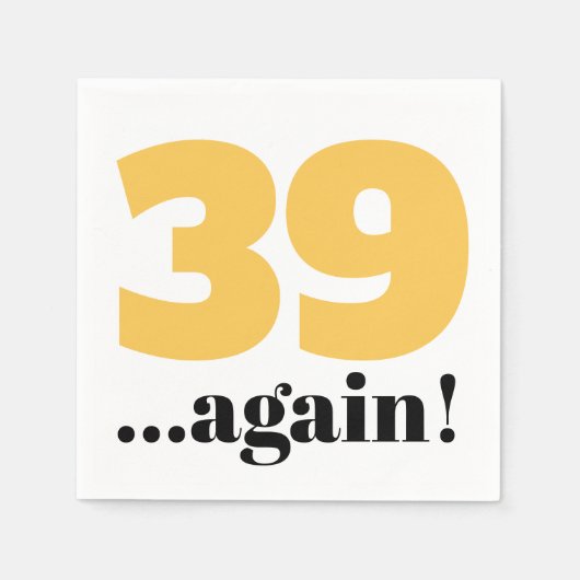 39 alweer gele verjaardag viering servet (Voorkant)