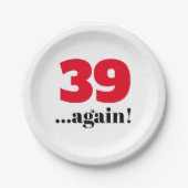 39 alweer verjaardagsfeest papieren bordje (Voorkant)