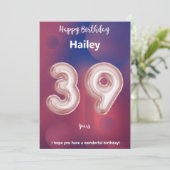 39 ans Bonne carte d'anniversaire (Debout devant)