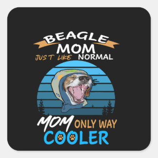 39 Beagle Moeder Koeler Vierkante Sticker