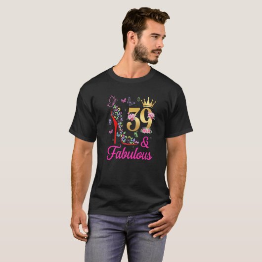 39 en 39 jaar oude 39e buikvlinders H T-shirt (Voorkant volledig)